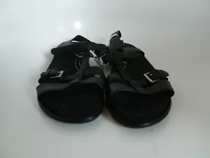 New Ecco Womens Black T-Strap Sandalls Size 8.5-9 (EU 39) - Picture 1 of 8