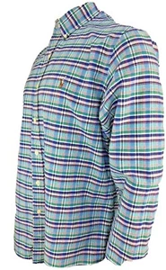 Ralph Lauren 100 % dicke Baumwolle blau kariert Button Down Logo Hemd Herren Gr. Large - Bild 1 von 8