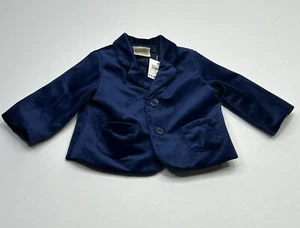 First Impressions Velour Blazer Jacket Baby Boys 0-3 Months Navy Blue NWT - Picture 1 of 9