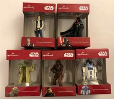 HALLMARK 5 STAR WARS CHRISTMAS TREE ORNAMENTS DARTH VADER HAN SOLO R2D2
