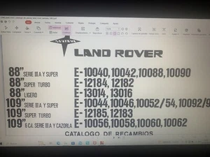 Manual de taller de Recambios Land Rover 88 109 - Imagen 1 de 1