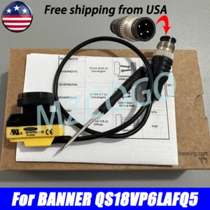 NEW FOR BANNER ENGINEERING QS18VP6LAFQ5 SENSOR Shipped From USA - Picture 1 of 8