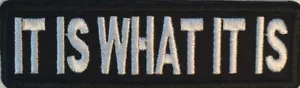 IT IS WHAT IT IS Biker Tab Patch Sturgis Harley MC für Weste Jacke oder Tasche - Bild 1 von 3