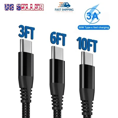 USB-C to USB-C iPhone 15 Cable 60W Fast Charger Charging&Data Sync Type-C Cord - Image 1 of 4