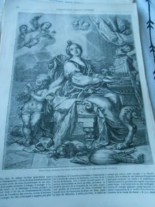 Gravure 1861 - Sainte Cécile fac simile d'un dessin inédit de Mignard - Picture 1 of 1