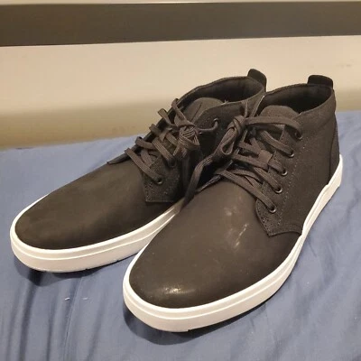 Nuevo US 8.5 Timberland Davis Cuadrado Negro Gamuza Cuero Lona Chukka Mid A1015 Foto 1 de 4