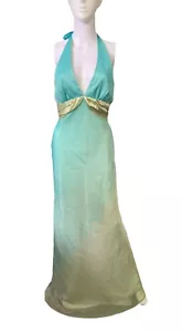 VTG Maxi Dress Gown Fairycore Evening Formal Nightway Size 4 Halter Prom - Picture 1 of 10