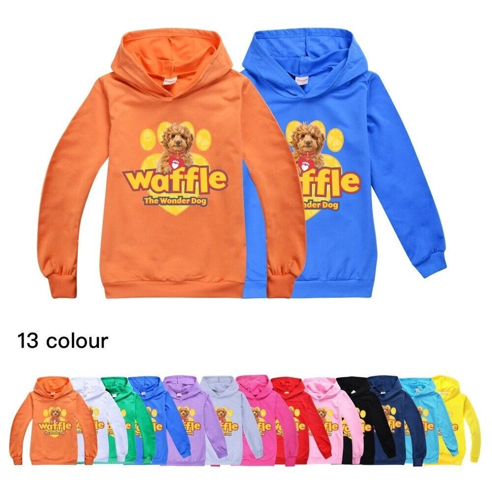 New Kids Waffle The Wonder Dog Hoodie Jumper Birthday Gift Hooded Sweatshirt Top