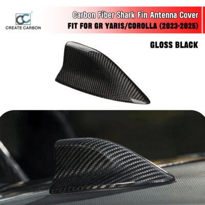 Cubierta de antena de aleta de tiburón de fibra de carbono brillante 1 pieza para Toyota GR Corolla/GR Yaris  Foto 1 de 4