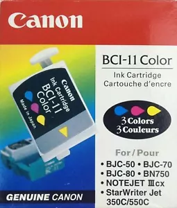 Cartuchos de tinta de color originales Canon BCI-11 (paquete de 3) - NUEVO - Imagen 1 de 9