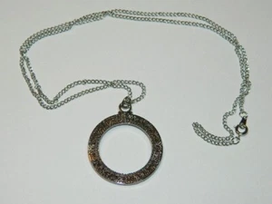 Stargate Atlantis TV Series Stargate Antique Silver Toned Necklace, NEW UNUSED - Picture 1 of 1