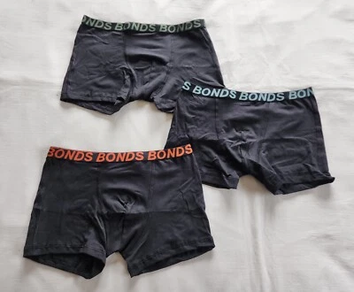 Bonds UWKN3A 01K Black Boys Underwear Sport Trunk Brief 3 Pack Size 12/14 New - image 1 of 4