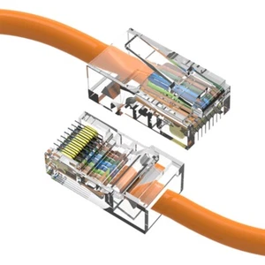 0.5FT Cat5e RJ45 Ethernet LAN Network UTP Non-Booted Patch Cable Copper Orange - Picture 1 of 4