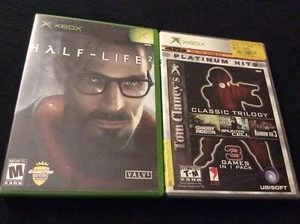Half-Life 2 & Tom Clancy Trilogy Microsoft Xbox Game Lot Complete - Picture 1 of 3