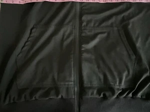 Black Track Jacket Womens Size XXL Black Full Zip Hooded - Picture 1 of 7