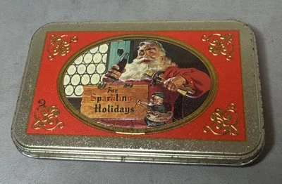 Coca Cola Christmas 1998 Playing Cards Advertising Nastalgia Tin 2 Decks Sealed - Image 1 of 3
