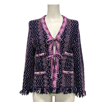 Auténtico CHANEL P70494 Azul Marino Oscuro Rosa Blanco [Tejido Exterior] Algodón, Poliamida Para Mujer Foto 1 de 4