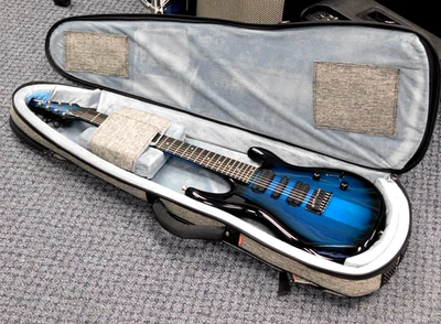 Carvin USA DC747 HSH 7-String Electric Guitar w/ Ghostfire Gig Bag! Blue Burst! - Image 1 of 4