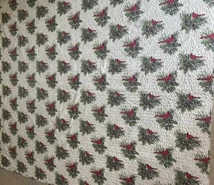 Red Cardinal Living Quarters Quilted Queen Bedding 2Shams 25"x19" - Picture 1 of 10
