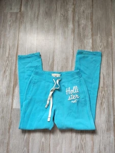 Felpa Hollister blu gamba dritta tasche coulisse pile taglia media Y2K - Foto 1 di 12