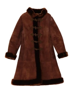 FOGGENSTEINER Cappotto donna shearling EU 40 marrone medio AL01 - Foto 1 di 4