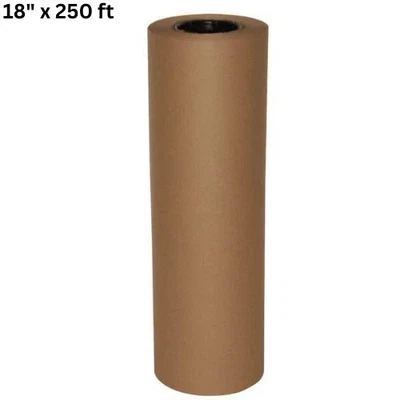 18" x 250 ft Brown Kraft Paper Recycled Roll Packaging Shipping Wrapping - Image 1 of 4