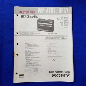 Sony WM-AF67 WM-BF67 Service Manual Original Paper OEM Repair Guide - USA - Bild 1 von 10