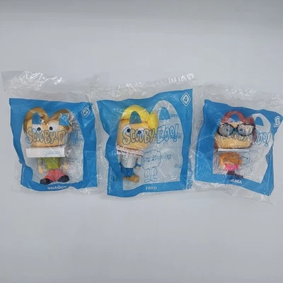 麦当劳 Scooby-Doo 快乐餐玩具 3 件装(毛茸茸、Fred、Velma) — 第 1/2 张图片