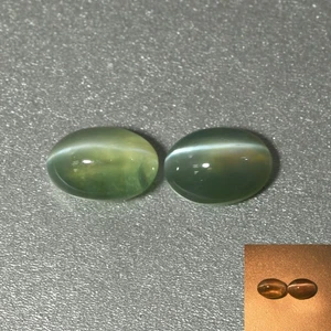 1.20 Ct [2 Pcs Pair] Rare Oval 5.4 x 4.4 MM Green To Red Alexandrite Cat's Eye - Picture 1 of 5