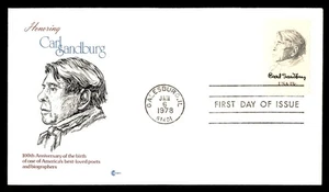 MayfairStamps US FDC 1978 Illinois Carl Sandburg Poet Cover Craft First Day Cove - Picture 1 of 2