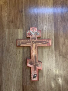 RUSSIAN 12” WALL CRUCIFIX ST ISAAC OF SYRIA SKETE BOSCOBEL WISCONSIN WOOD - Picture 1 of 10