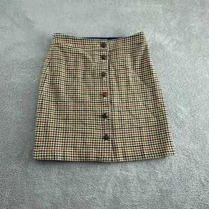 Talbots Womens Plaid Button-Front Wool Blend Skirt Size 6 NWT 3441 - Picture 1 of 10