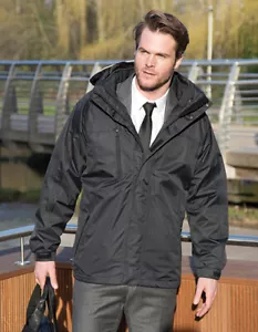 3-in-1 Jacke Herren Atmungsaktiv Wasserdicht Winddicht Result Kapuze S - 4XL - Bild 1 von 12