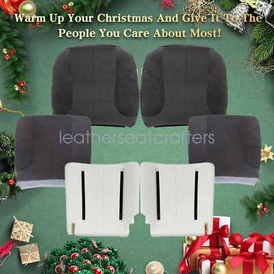 For 2002-2005 Dodge Ram Driver & Passenger Cloth Seat Cover & Foam Cushion Gray - Изображение 1 из 4