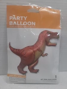 Dinosaur Self Seal Party Balloon Brown Orange Large 47" Foil - Picture 1 of 8