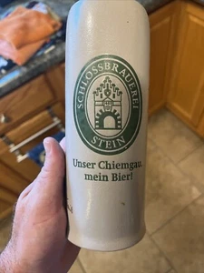 Vintage SCHLOSSBRAUEREI BRONNBACH a. Tauber .5L Stonewear Beer Mug~Germany - Picture 1 of 11
