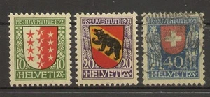 SUIZA YVERT 185/187*/ (º) Serie completa 3 Valores 1921 NL1185 - Picture 1 of 2