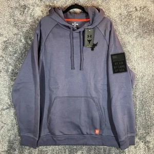 Under Armour Project Rock Veterans Day Hoodie Mens 2XL Purple Pullover Pockets - Picture 1 of 11
