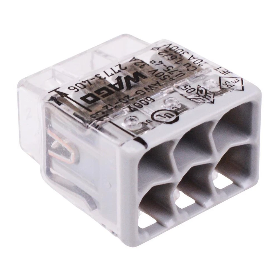 50 x 2773-406 WAGO Compact 6 Way Push Wire Connector 32A
