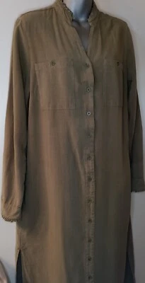 Women's Sundance Adrienne Shirt Dress -Olive Green Buttons Long  Sleeve Sz Med - Image 1 of 4