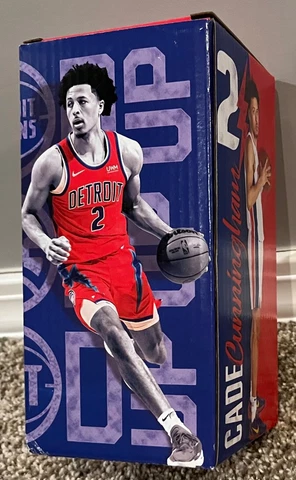 New CADE CUNNINGHAM Detroit Pistons ROOKIE BOBBLEHEAD 2022 NBA SGA Figure w/Box Cover