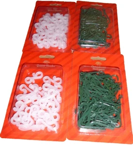 200 Christmas Tree Green Hooks Bauble Ornament Hangers & 48 GUTTER HOOKS lights - Picture 1 of 5