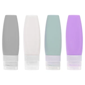 4 Pcs Bottled Squeezable Shampoo Container Foldable Lotion Bag Travel - Picture 1 of 12