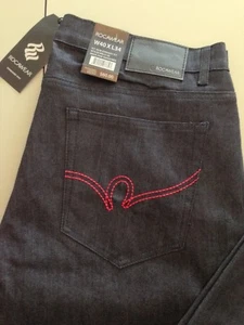 Rocawear RWJ210B Slim Straight Fit Jeans Raw Indigo/Red Size W40 X L34 - Picture 1 of 5