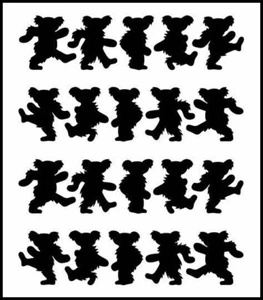 8"x9.5" Clear Plastic Stencil - Grateful Dead Dancing Bear (SN184)***** - Picture 1 of 2