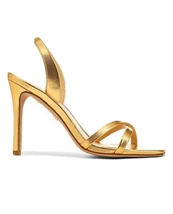 Veronica Beard Analita Gold Leder Riemchen Sandalen Größe US7 - Bild 1 von 10
