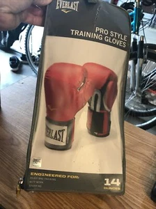 Everlast Pro Style Boxing Training Hook & Loop Gloves 14 Oz 1200008 R/B - Picture 1 of 5