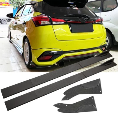 Боковая юбка из углеродного волокна 78,7 дюйма + угловой диффузор заднего бампера для Toyota Yaris R - Изображение 1 из 4