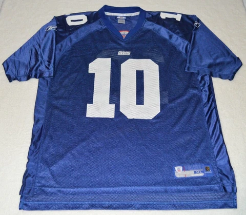 Eli Manning New York Giants Blue Reebok On Field NFL Football Jersey Men's XL Cover