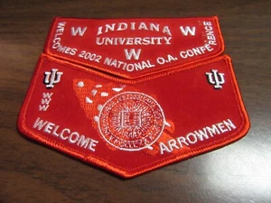 NOAC 2002 Indiana University Welcome Arrowmen parodia juego de 2 piezas sin precio base - Imagen 1 de 1